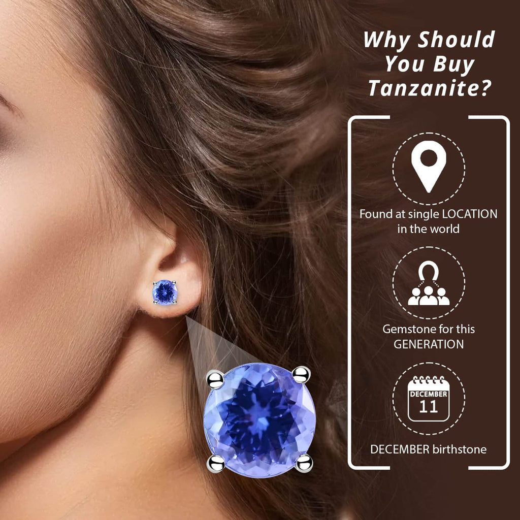 RHAPSODY AAAA Tansanit Ohrringe, zertifiziert und geprüft, 950 Platin ca. 1.10 ct