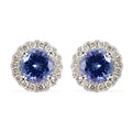 AAAA Tansanit und Diamant Ohrringe, zertifiziert und geprüft, 585 Gold, ca. 1.40 ct