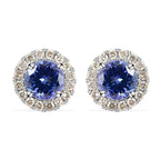 AAAA Tansanit und Diamant Ohrringe, zertifiziert und geprüft, 585 Gold, ca. 1.40 ct