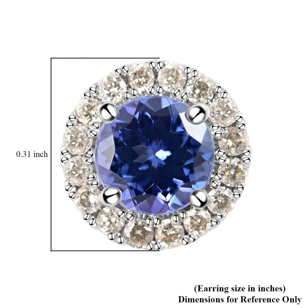 AAAA Tansanit und Diamant Ohrringe, zertifiziert und geprüft, 585 Gold, ca. 1.40 ct