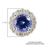 AAAA Tansanit und Diamant Ohrringe, zertifiziert und geprüft, 585 Gold, ca. 1.40 ct