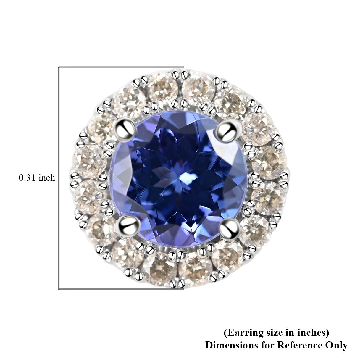 AAAA Tansanit und Diamant Ohrringe, zertifiziert und geprüft, 585 Gold, ca. 1.40 ct