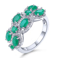 AAA Kagem Sambia Smaragd und Zirkon Ring 925 Silber rhodiniert (Größe 17.00) ca. 1,93 ct