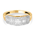 Weißer Diamant Ring, 925 Silber Gelbgold Vermeil (Größe 16.00) ca. 0.50 ct