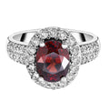 Roter Zirkon und Weißer Zirkon Ring 925 Silber platiniert (Größe 16.00) ca. 4,80 ct