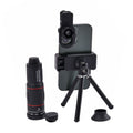 9er Set Handy-Kameraobjektiv-Kit : Teleskop 28X+ Weitwinkel 0,6X+ Makro 20X+ Fischaugenobjektiv 198 Grad