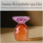 Ananas-Kerzenhalter aus Glas, Größe: 10x13cm, lila