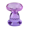 Kerzenhalter aus Glas, Rosa und lila