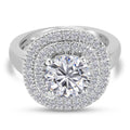 88 Facetten Moissanit Ring 925 Silber platiniert (Größe 16.00) ca. 2,01 ct