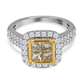 New York Kollektion -Designer Natürlicher Gelb VS und Weißer Diamant I1-I2, Ring 750 Gelb und Weißgold (Größe 17.00) ca. 2.25 ct