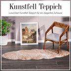 Luxury Edition: Wolkenweicher 2200 GSM Kunstfell Läufer 60x180 cm, Weiß Meliert