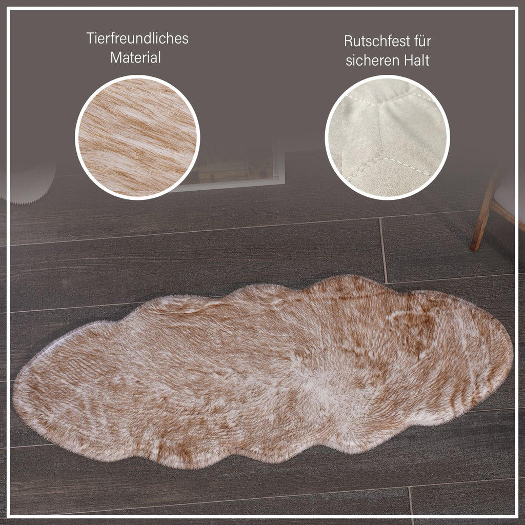 Luxury Edition: Wolkenweicher 2200 GSM Kunstfell Läufer 60x180 cm, Weiß Meliert
