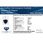 AAAA Tansanit, Weißer Diamant Anhänger 950 Platin ca. 3,75 ct.