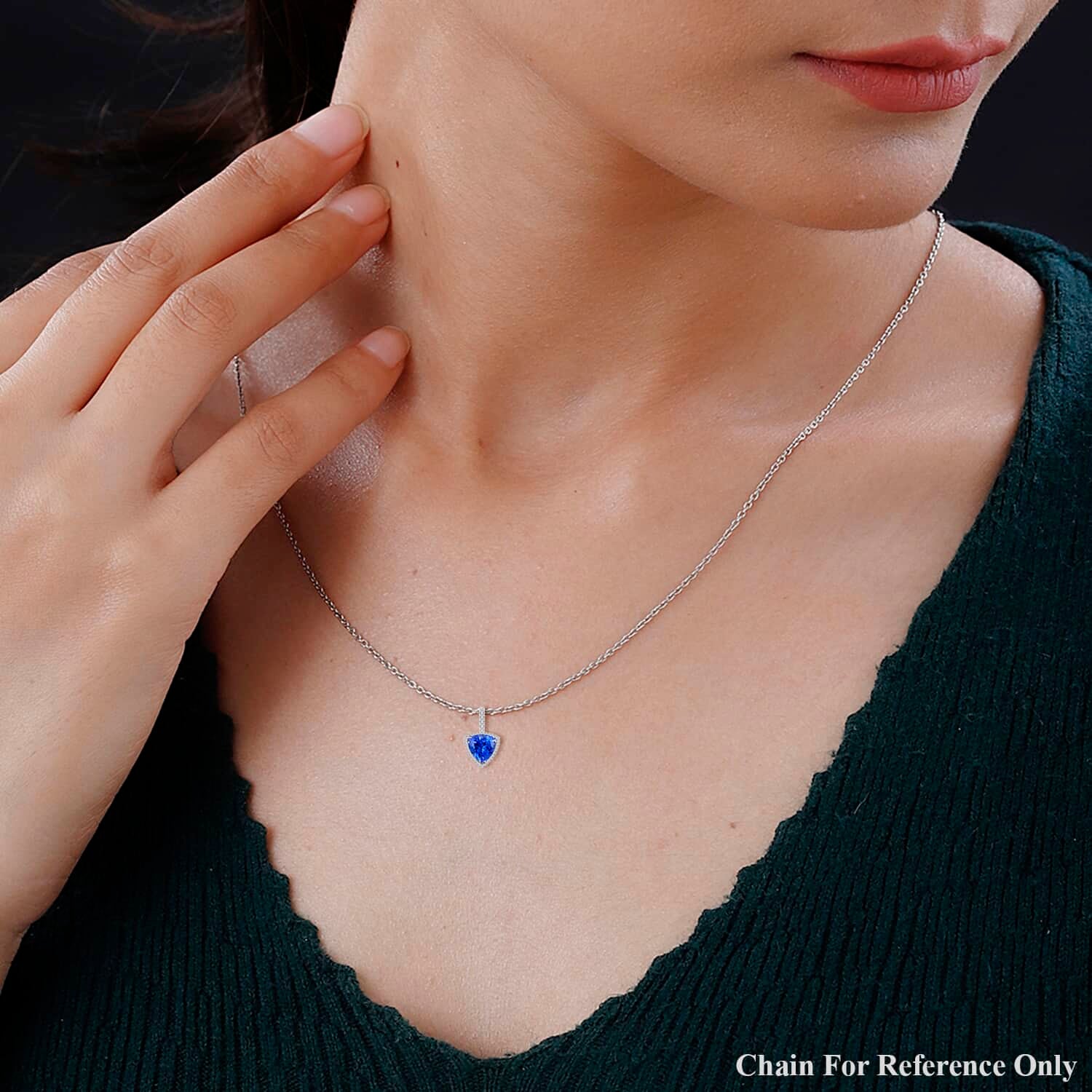 AAAA Tansanit, Weißer Diamant Anhänger 950 Platin ca. 3,75 ct.