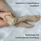 6-tlg Öko-Badeset: Sisalschwamm, Holzfußfeile, Luffaschwamm, Netzschwamm 29x27x5.5cm