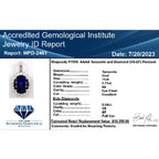 AAAA Tansanit, Weißer Diamant Anhänger 950 Platin ca. 4,25 ct.