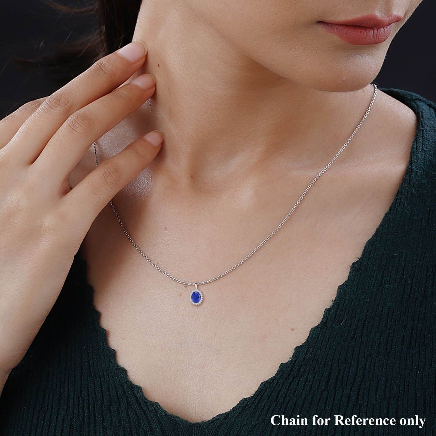 AAAA Tansanit, Weißer Diamant Anhänger 950 Platin ca. 4,25 ct.
