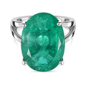 1A Smaragd-Triplett-Quarz Ringe 925 Silber rhodiniert (Größe 16.00) ca. 13.51 ct