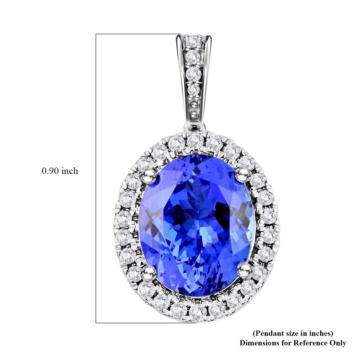 AAA Tansanit, Weißer Diamant Anhänger 585 Gold ca. 3,51 ct.
