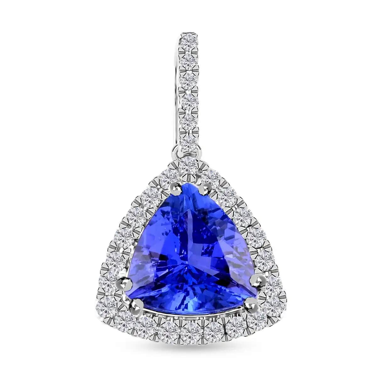 AAA Tansanit, Weißer Diamant Anhänger 585 Gold ca. 3,30 ct.