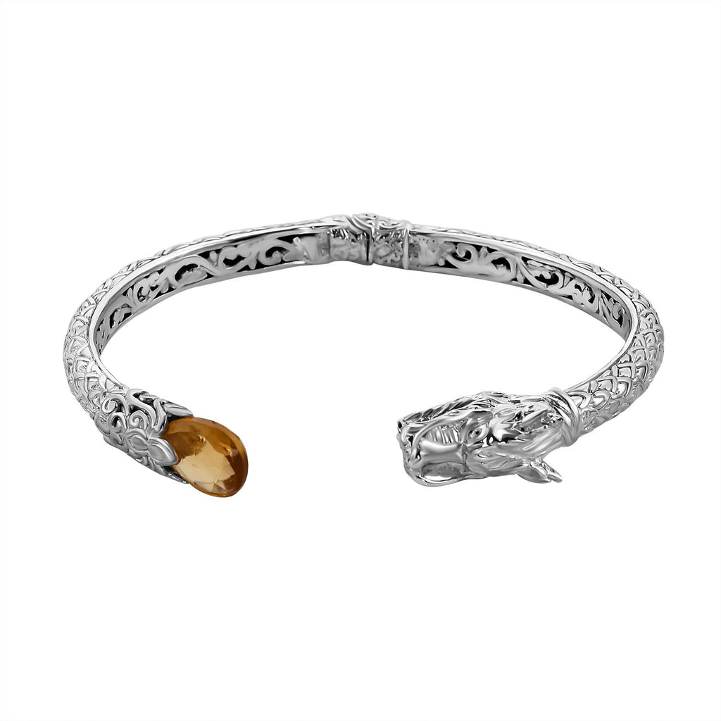 Royal Bali Kollektion - Blau Topas Armreif ca. 19 cm 925 Silber ca. 7.00 ct