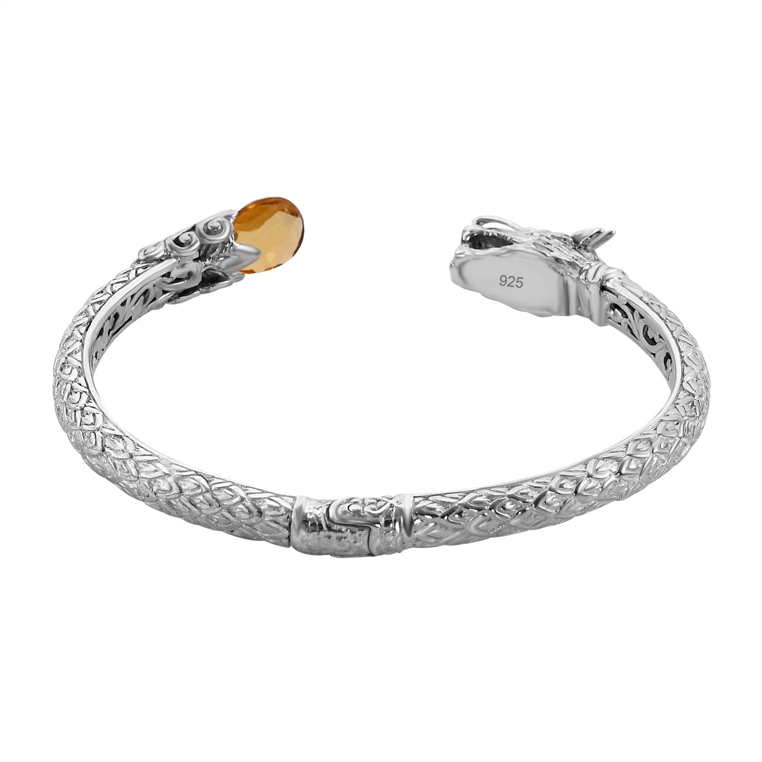 Royal Bali Kollektion - Blau Topas Armreif ca. 19 cm 925 Silber ca. 7.00 ct