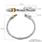 Royal Bali Kollektion - Blau Topas Armreif ca. 19 cm 925 Silber ca. 7.00 ct