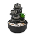 DIY Wasserbrunnen, LED-Lichtkaskade mit Kristallkugel, Größe:21.5x21.5x27cm, grau