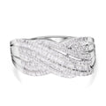 Weißer Diamant Ring, 925 Silber platiniert, (Größe 16.00) ca. 0.50 ct