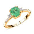 Iliana AAA Kolumbianischer Smaragd, Weißer Diamant Ring 750 Gold (Größe 20.00) ca. 1,80 ct