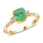 Iliana AAA Kolumbianischer Smaragd, Weißer Diamant Ring 750 Gold (Größe 18.00) ca. 1.80 ct