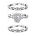 New York Kollektion - 3er Set Weißer Diamant I1 GH Ring 585 Weißgold (Größe 17.00) ca. 1.00 ct