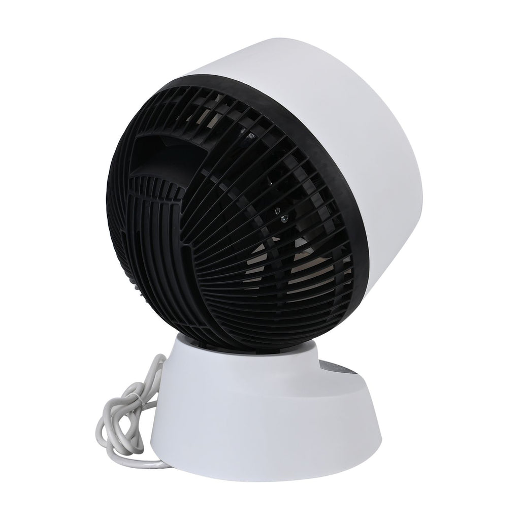 Luftmeister FlexiWind -  Digitaler Tischventilator mit 3 Geschwindigkeiten, Automatischer Oszillation und 7,5 Stunden Timer, Weiß
