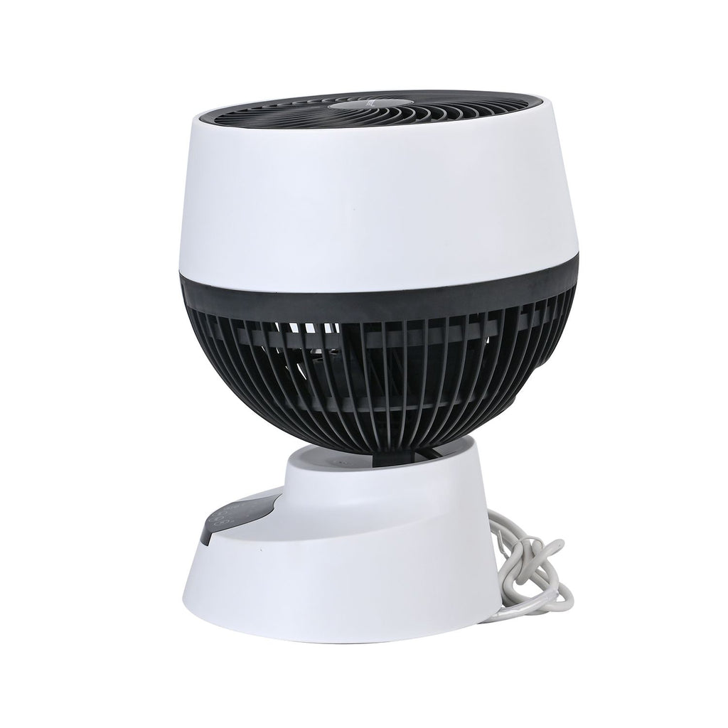 Luftmeister FlexiWind -  Digitaler Tischventilator mit 3 Geschwindigkeiten, Automatischer Oszillation und 7,5 Stunden Timer, Weiß