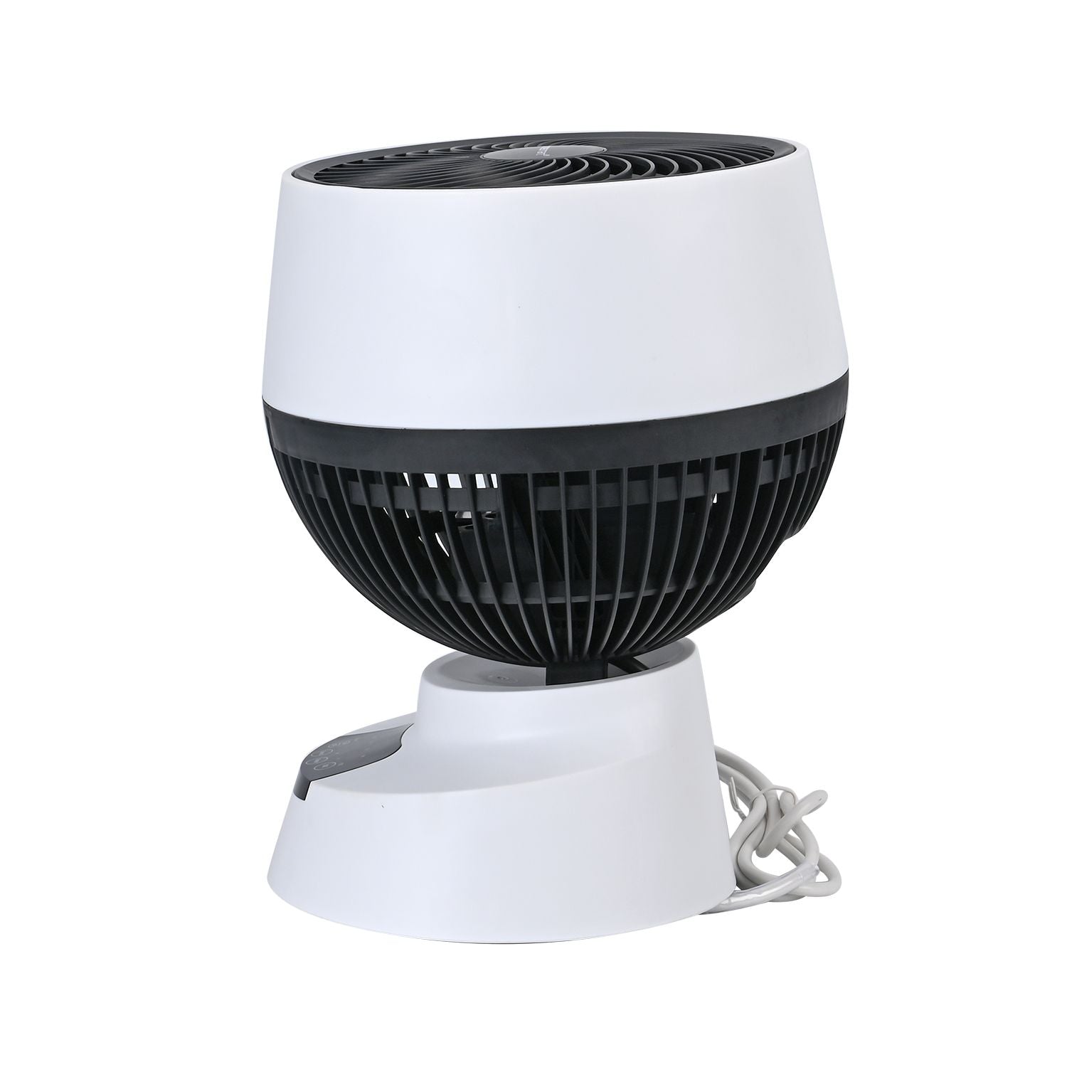 Luftmeister FlexiWind -  Digitaler Tischventilator mit 3 Geschwindigkeiten, Automatischer Oszillation und 7,5 Stunden Timer, Weiß