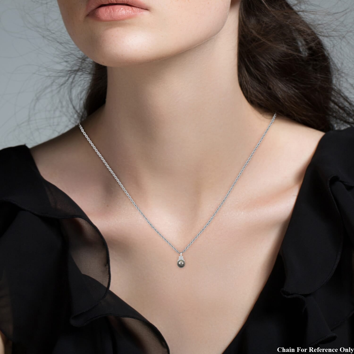 Iliana AAA Tahiti Perle (10-10.5 mm), Weißer Diamant Anhänger 750 Gold 7.66 ct