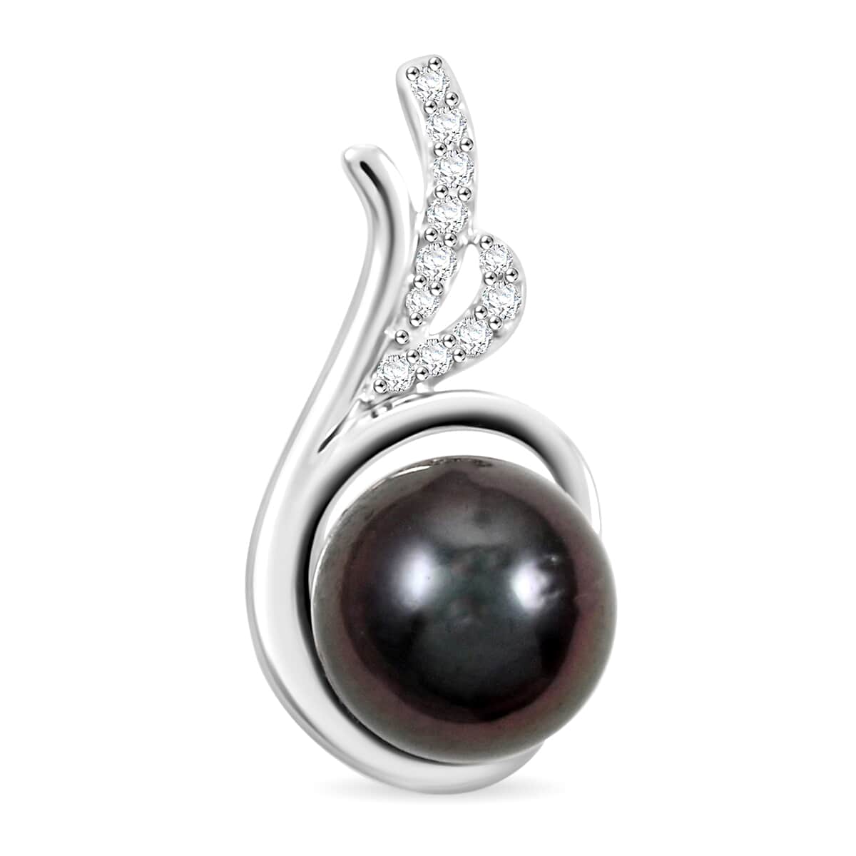 AAA Tahiti Perle (8.5-9 mm), Weißer Diamant Anhänger 750 Gold 5.00 ct