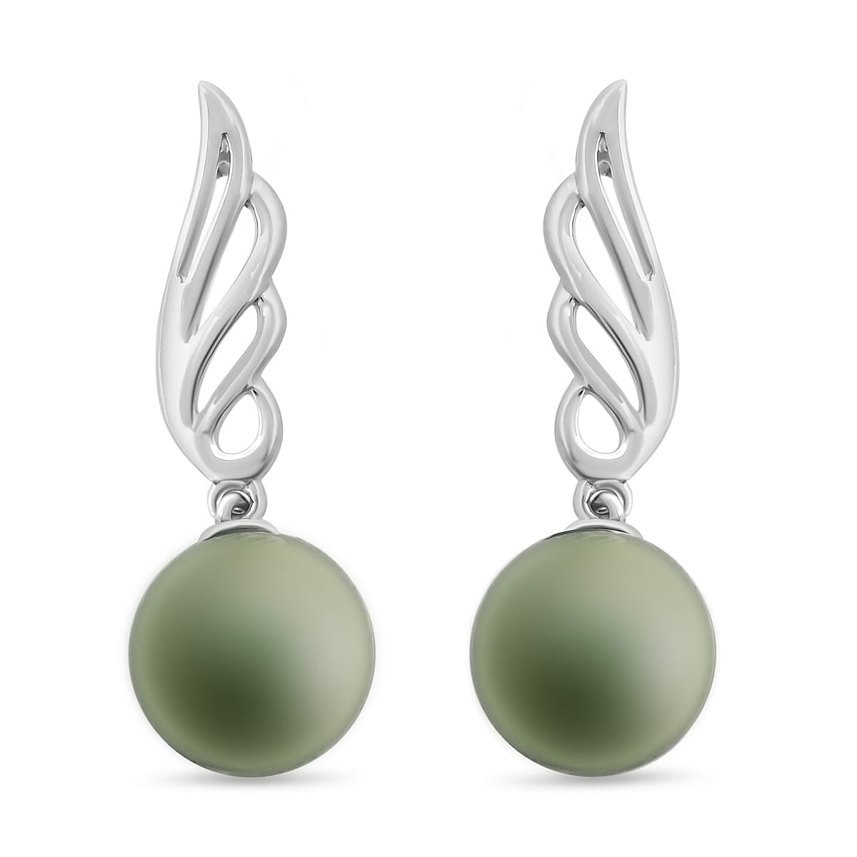 AAA Tahiti Perle (8.5-9 mm) Ohrringe 750 Weiß Gold
