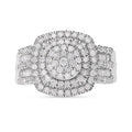 Weißer Diamant Ring, 925 Silber platiniert, (Größe 17.00) ca. 1.00 ct