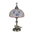 Künstlerische Marokkanische Mosaikglas-Tischlampe mit Bronzefuß, Größe 59cm, mehrfarbig