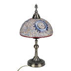 Künstlerische Marokkanische Mosaikglas-Tischlampe mit Bronzefuß, Größe 59cm, mehrfarbig