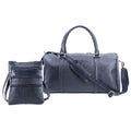 2er-Set 100% Echtleder Reisetasche und Crossbody Tasche mit Kroko-Prägung
