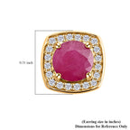 LUXORO AAA Natürlicher Mosambik-Rubin, Weißer Diamant Ohrringe 417 Gold ca. 2,15 ct.