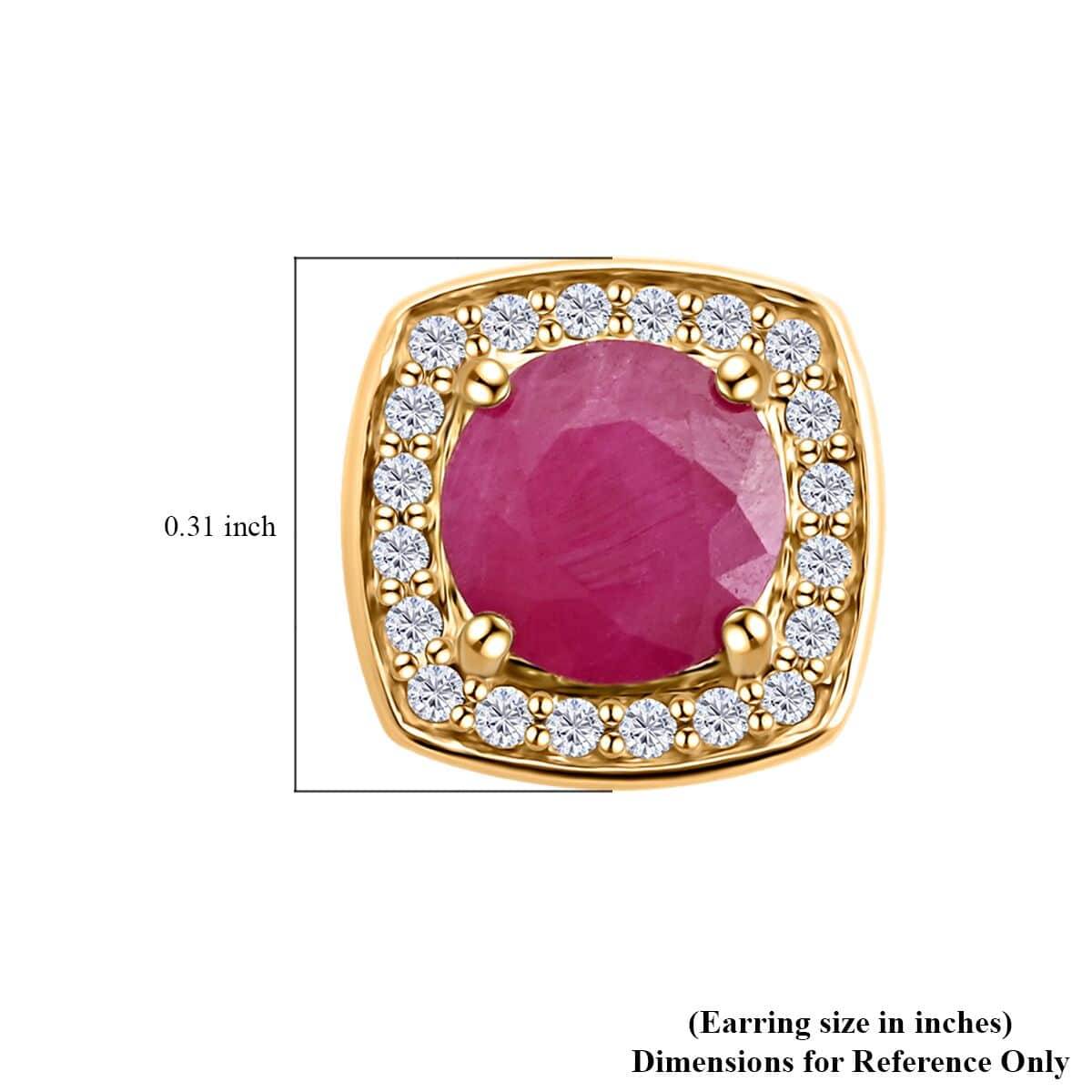 LUXORO AAA Natürlicher Mosambik-Rubin, Weißer Diamant Ohrringe 417 Gold ca. 2,15 ct.