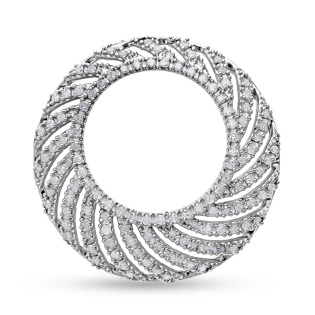 Weißer Diamant P Anhänger 925 Silber platiniert ca. 0.50 ct