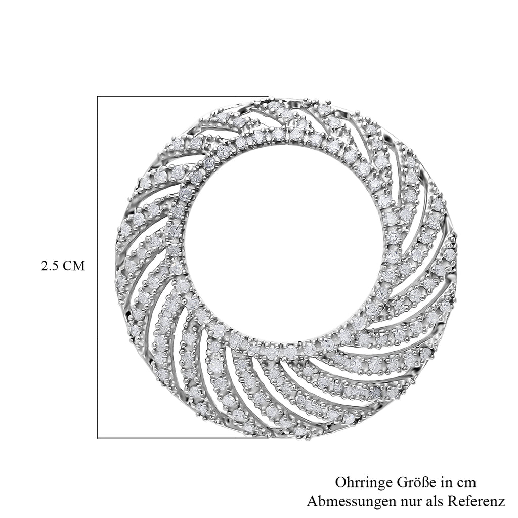 Weißer Diamant P Anhänger 925 Silber platiniert ca. 0.50 ct
