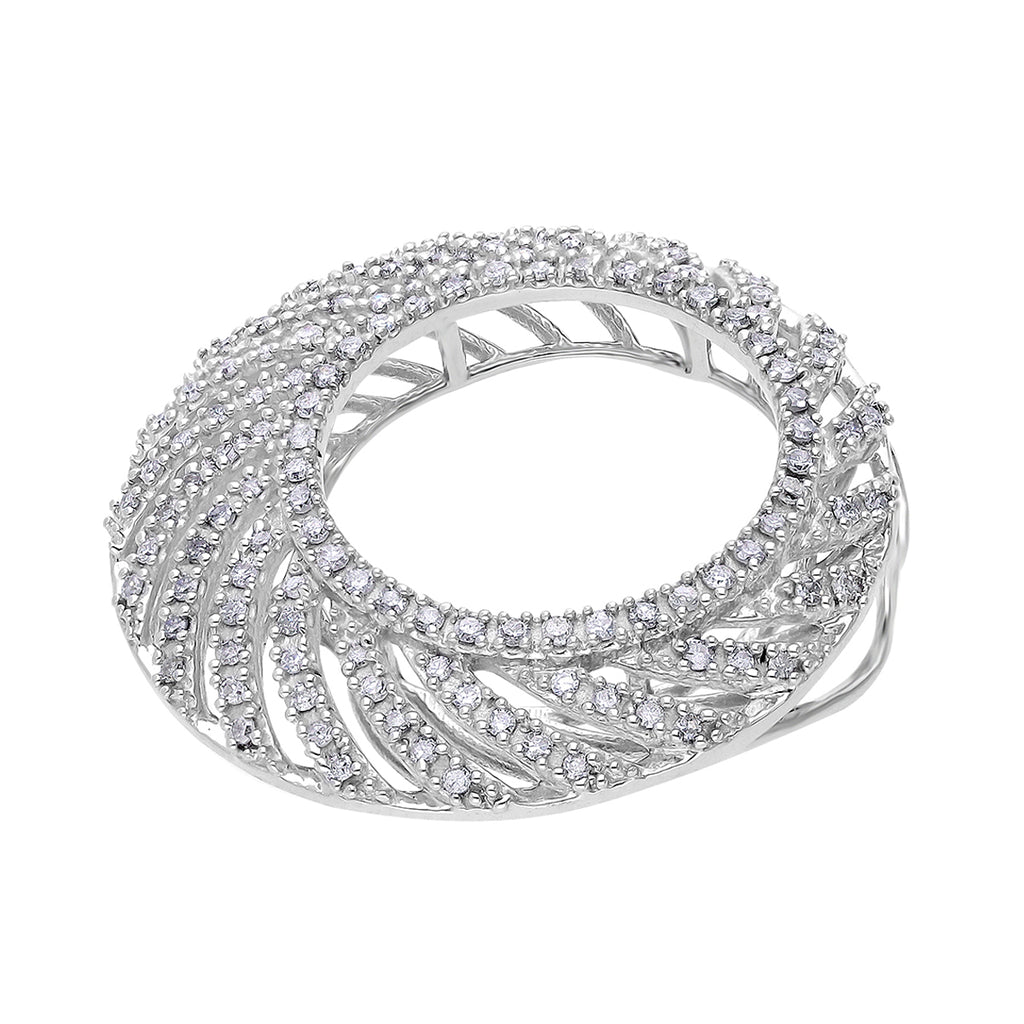 Weißer Diamant P Anhänger 925 Silber platiniert ca. 0.50 ct