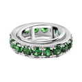 Grüner Zirkonia Ring, Silberton, platiniert (Größe 16.00)