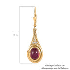 AA Afrikanischer Rubin (Fissure gefüllt), Moissanit Ohrringe, 925 Silber Gelbgold Vermeil, ca. 6.17 ct