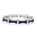 Blauer Diamant Ring, 925 Silber platiniert, (Größe 17.00)